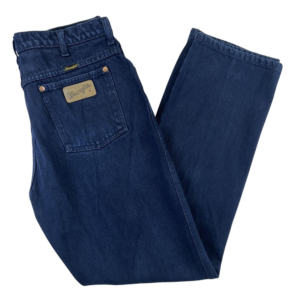 Vintage Wrangler Jeans Mens 32x32 Regular Straight Dark Wash Raw Denim USA 80s